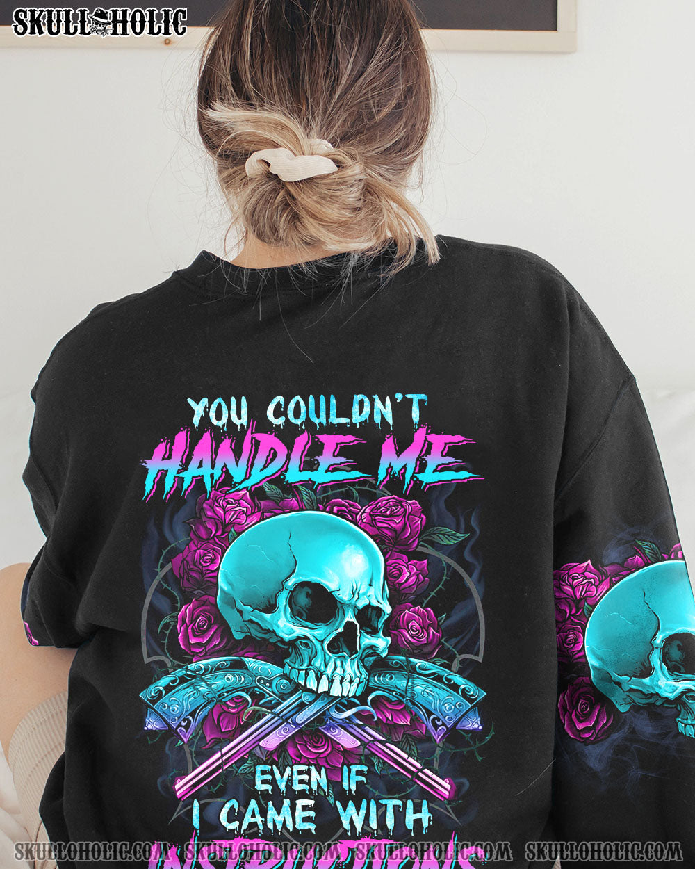 YOU COUDN'T HANDLE ME RETRO SKULL G ROSE ALL OVER PRINT - TLTR2012223