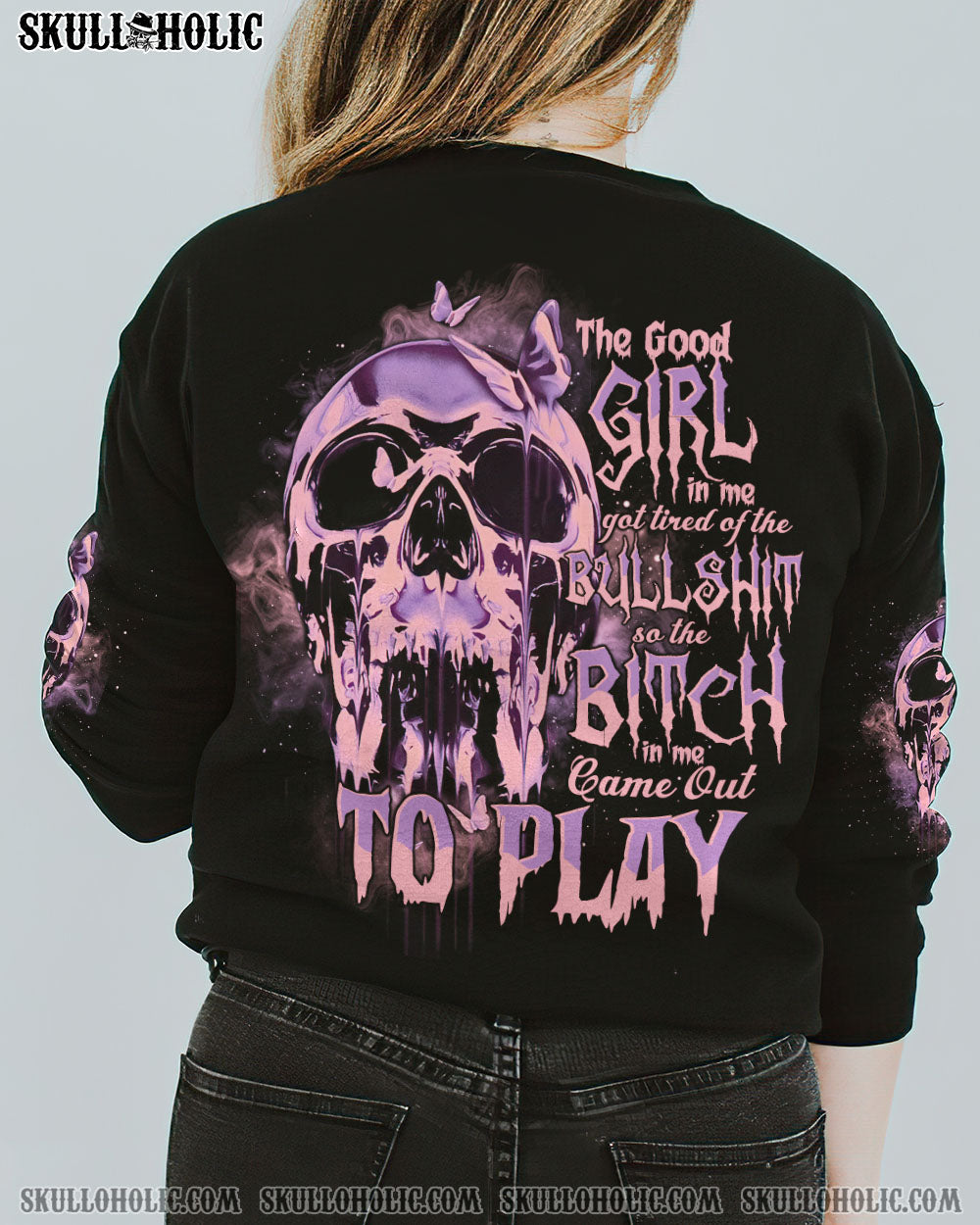 THE GOOD GIRL IN ME MELTING BUTTERFLY SKULL ALL OVER PRINT - TLNO3011221