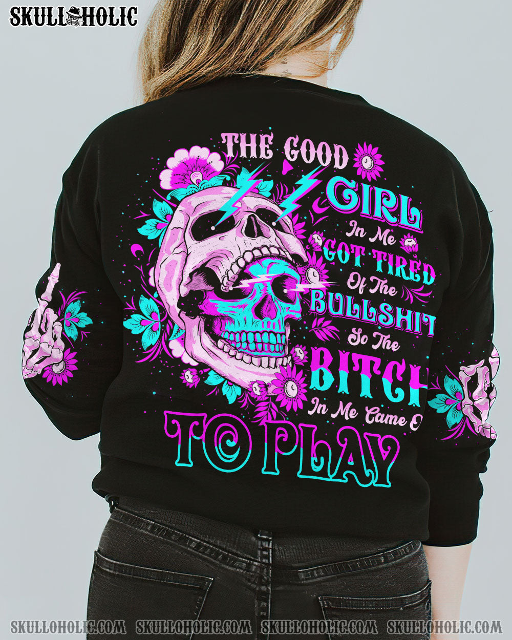 THE GOOD GIRL IN ME DOUBLE SKULL ALL OVER PRINT - TLNO1710222