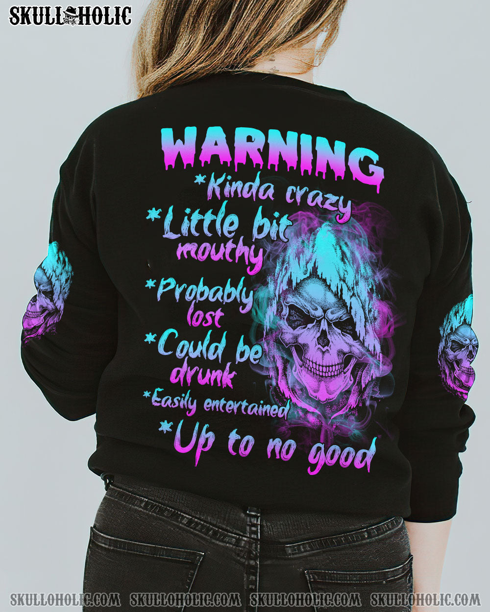 WARNING KINDA CRAZY SKULL ALL OVER PRINT - TLNZ3009222