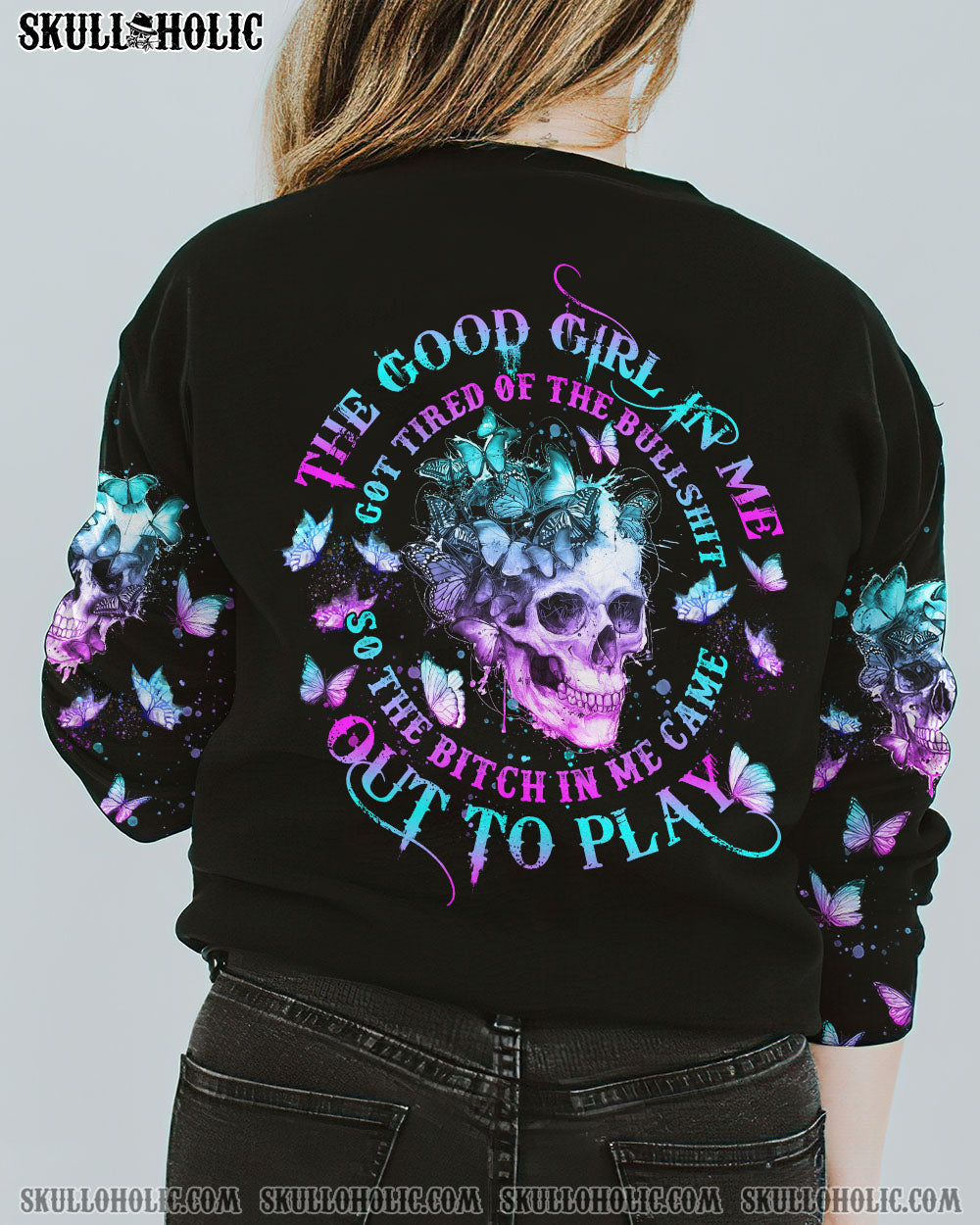 THE GOOD GIRL IN ME BUTTERFLY SKULL ALL OVER PRINT - TLNZ1510221