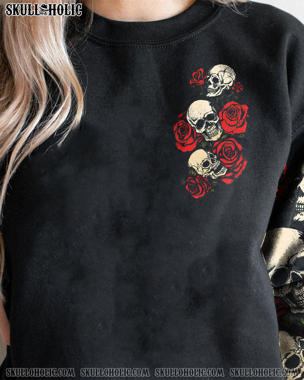 THE GOOD GIRL IN ME 3 SKULLS ROSE VINTAGE ALL OVER PRINT - TLTW0410224