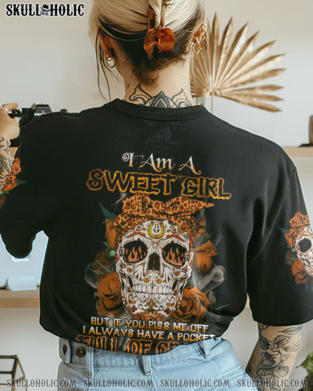 I AM SWEET GIRL SUGAR SKULL ROSE ALL OVER PRINT - TLNZ2709222