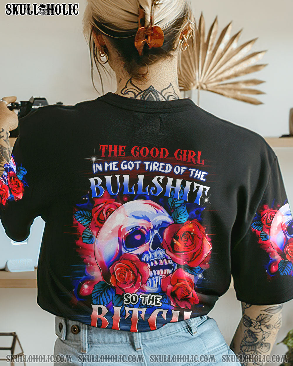 THE GOOD GIRL IN ME GOT TIRED SKULL ALL OVER PRINT - YHTG2609222