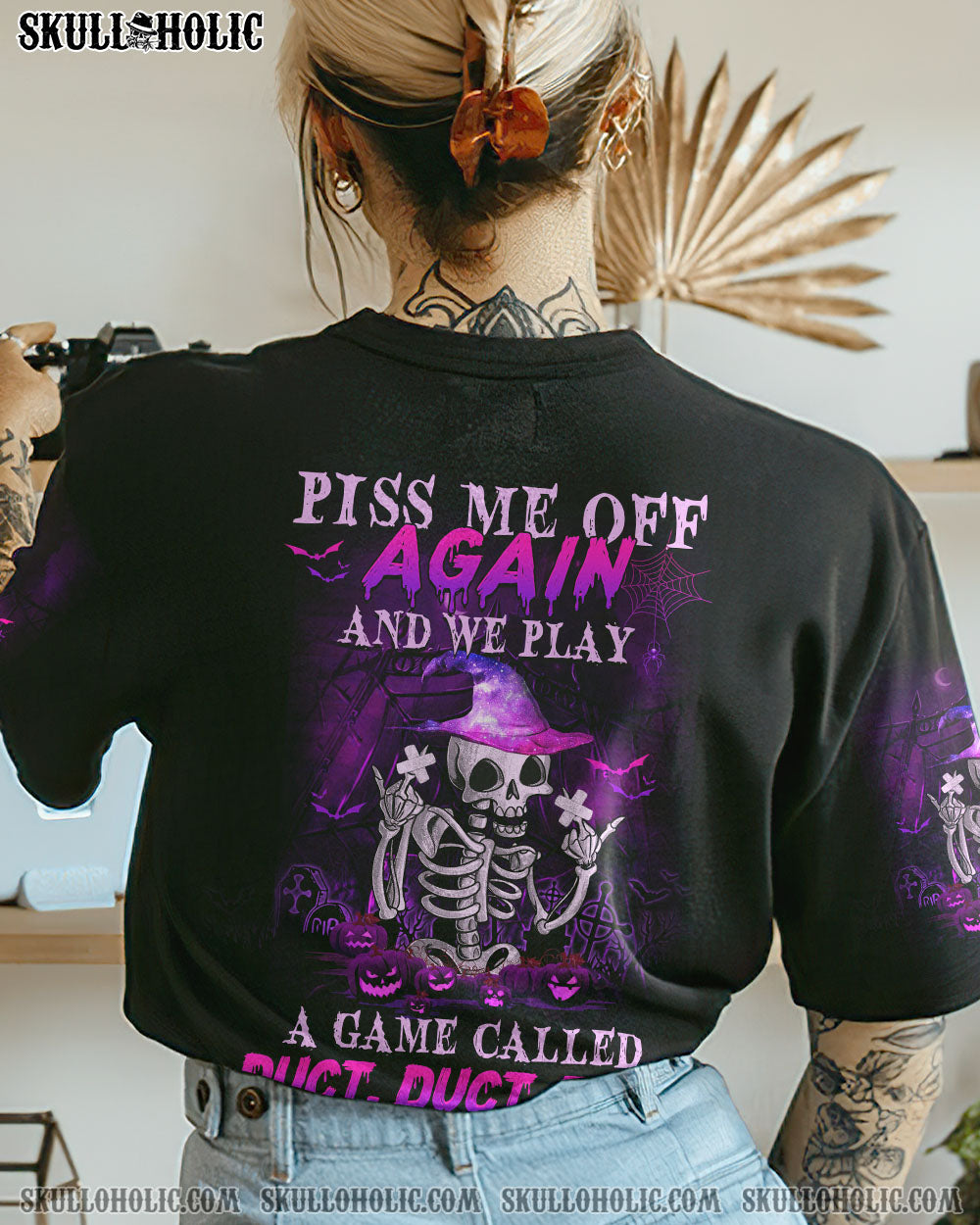 PISS ME OFF AGAIN HALLOWEEN SKULL ALL OVER PRINT - YHHG2309221