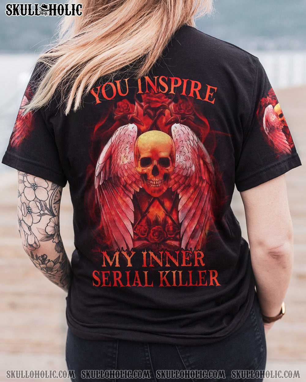 YOU INSPIRE MY INNER SERIAL K SKULL ROSE ALL OVER PRINT - YHHN2309221