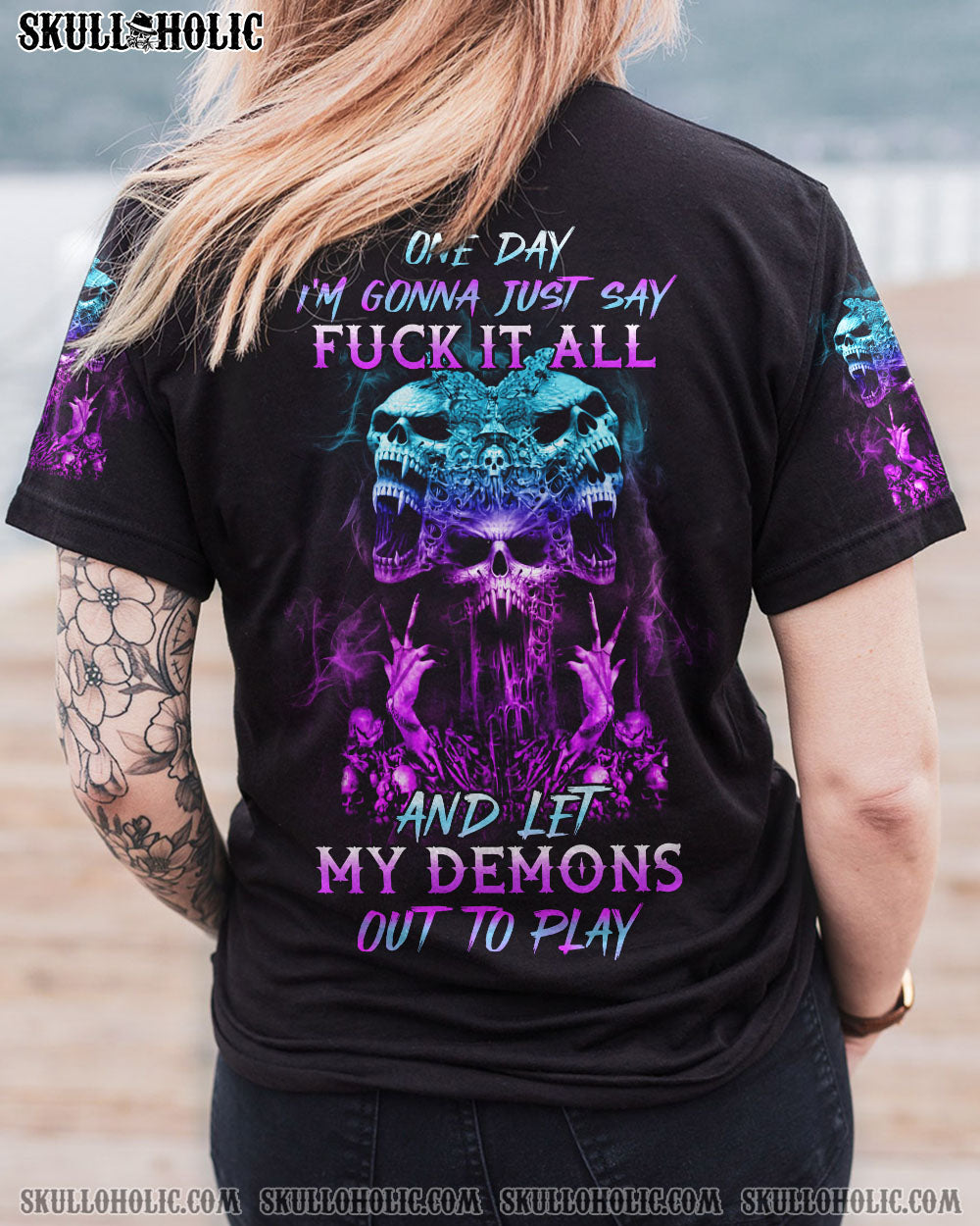 ONE DAY LET MY DEMONS OUT TO PLAY ALL OVER PRINT - YHHN0411224