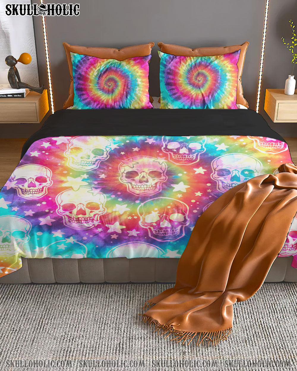 SKULL TIE DYE PATTERN BEDDING SET - TY0408224