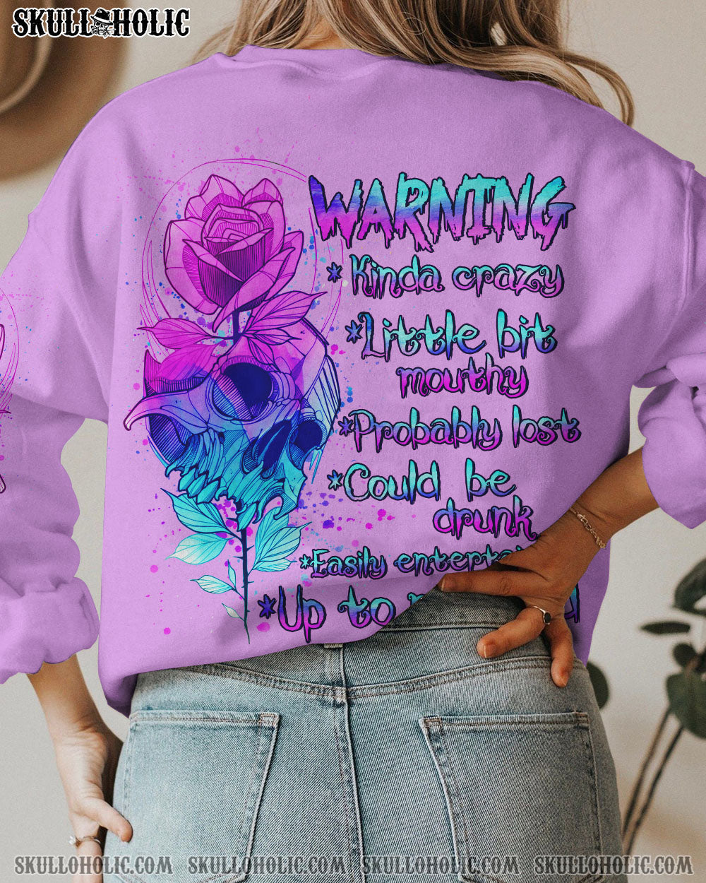 WARNING KINDA CRAZY SKULL ALL OVER PRINT - YHLN2202232