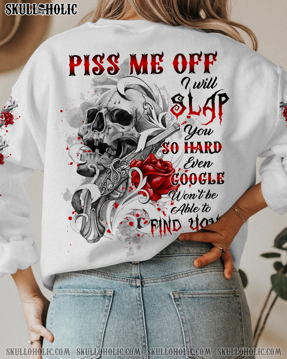 PISS ME OFF TATTOOED SKULL ROSE G ALL OVER PRINT - TLTR2912222