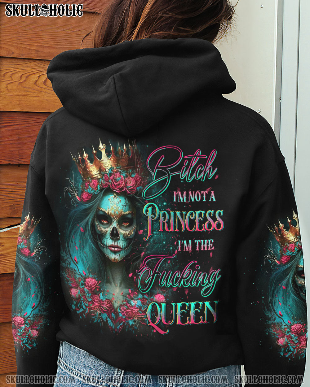 I'M THE F QUEEN SUGAR SKULL ALL OVER PRINT - YHDU1304231