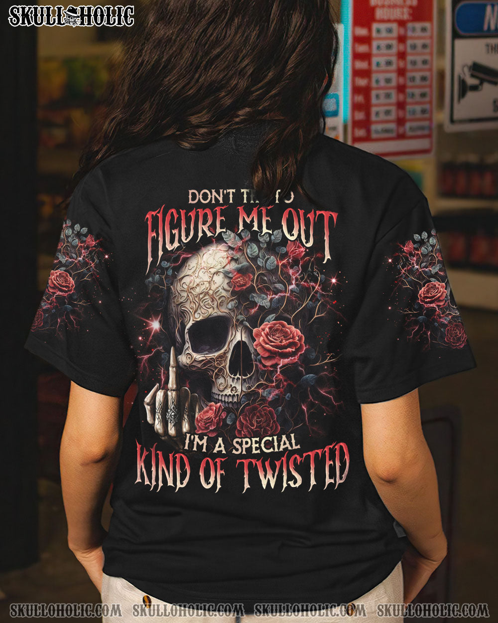 DON'T TRY TO FIGURE ME OUT ROSE SKULL ALL OVER PRINT - TLNO2503231