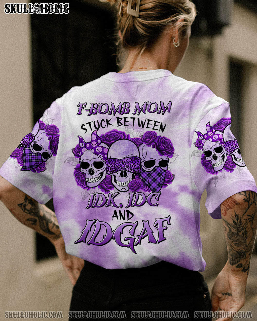 F-BOMB MOM STUCK BETWEEN IDK IDC AND IDGAF ALL OVER PRINT - TLTR2403231