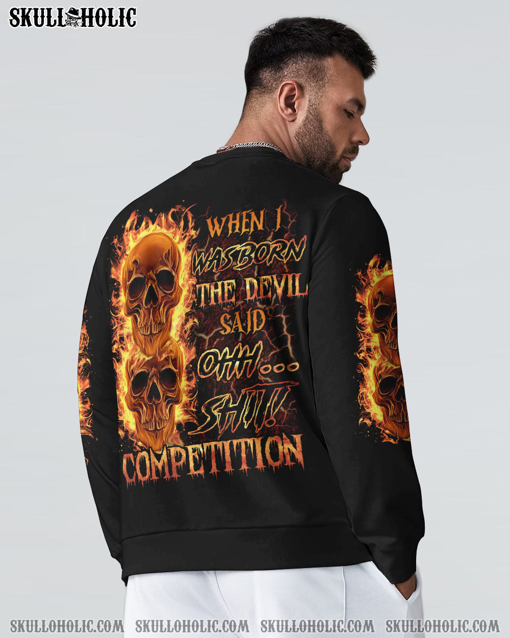 WHEN I WAS BORN FIRE SKULL ALL OVER PRINT - TLNO2803233