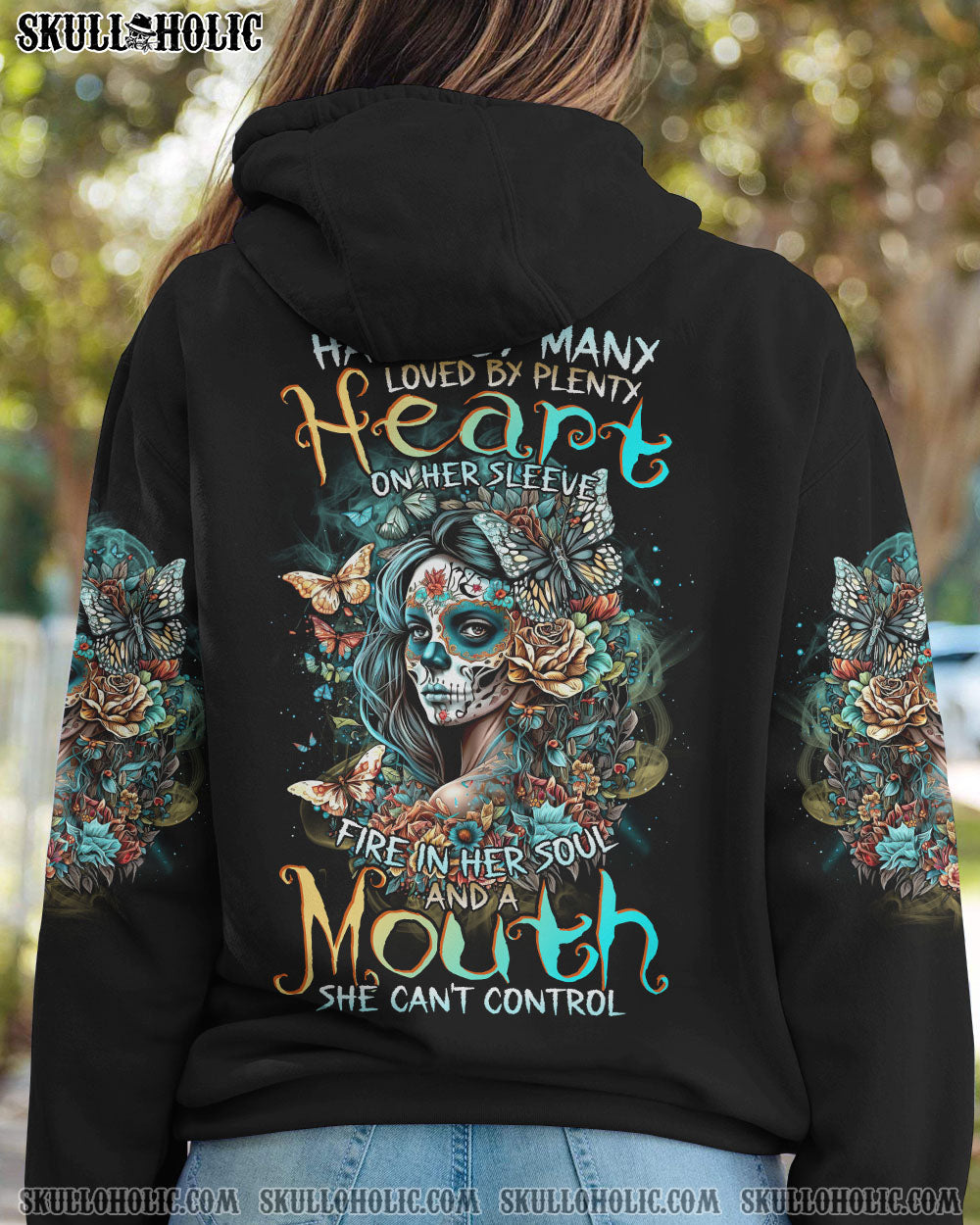 A MOUTH SHE CAN'T CONTROL SUGAR SKULL ALL OVER PRINT - TLTR2803235