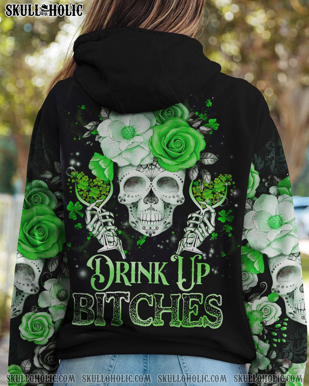 DRINK UP B SUGAR SKULL ROSE PATRICK'S DAY ALL OVER PRINT - TLNZ3001231