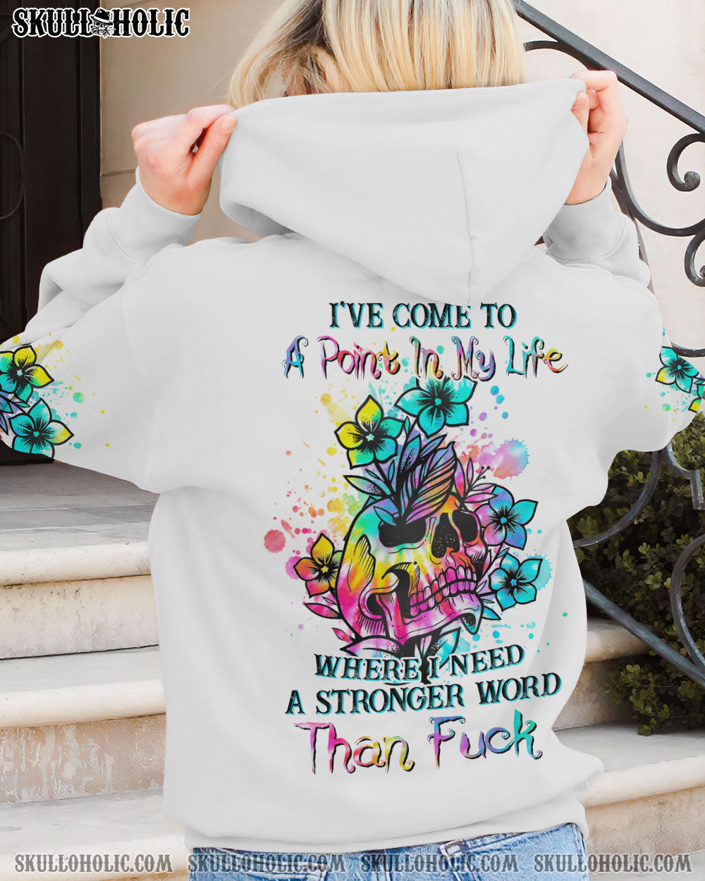 I'VE COME TO A POINT FLOWER SKULL ALL OVER PRINT - YHHN2202234