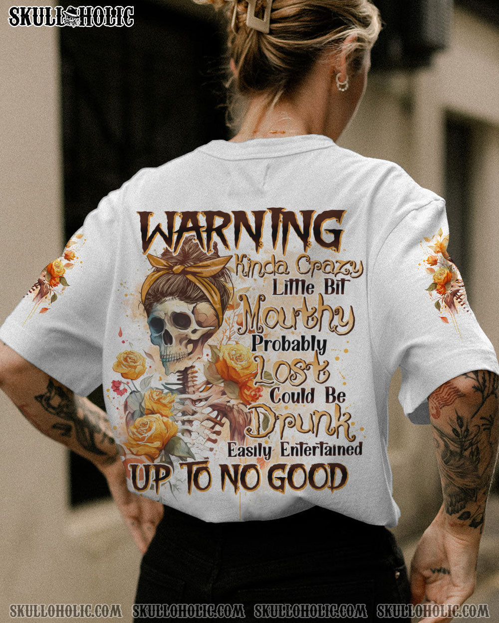 WARNING KINDA CRAZY SKELETON ROSE ALL OVER PRINT - TLNO2202231