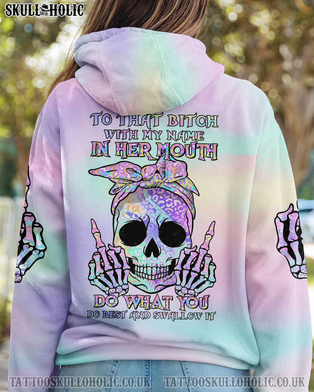 TO THAT B WITH MY NAME LEOPARD HOLO SKULL ALL OVER PRINT - TLTR0112221