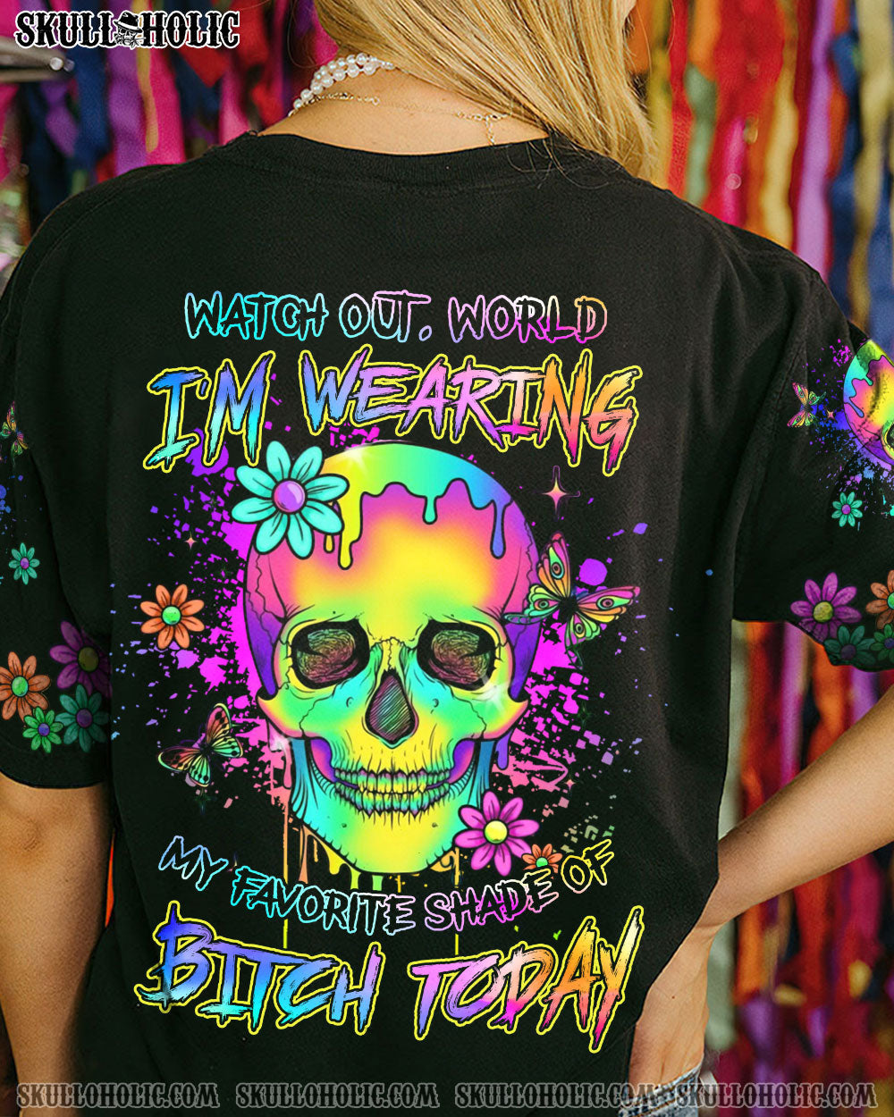 WATCH OUT WORLD COLORFUL SKULL ALL OVER PRINT - YHLN2203235