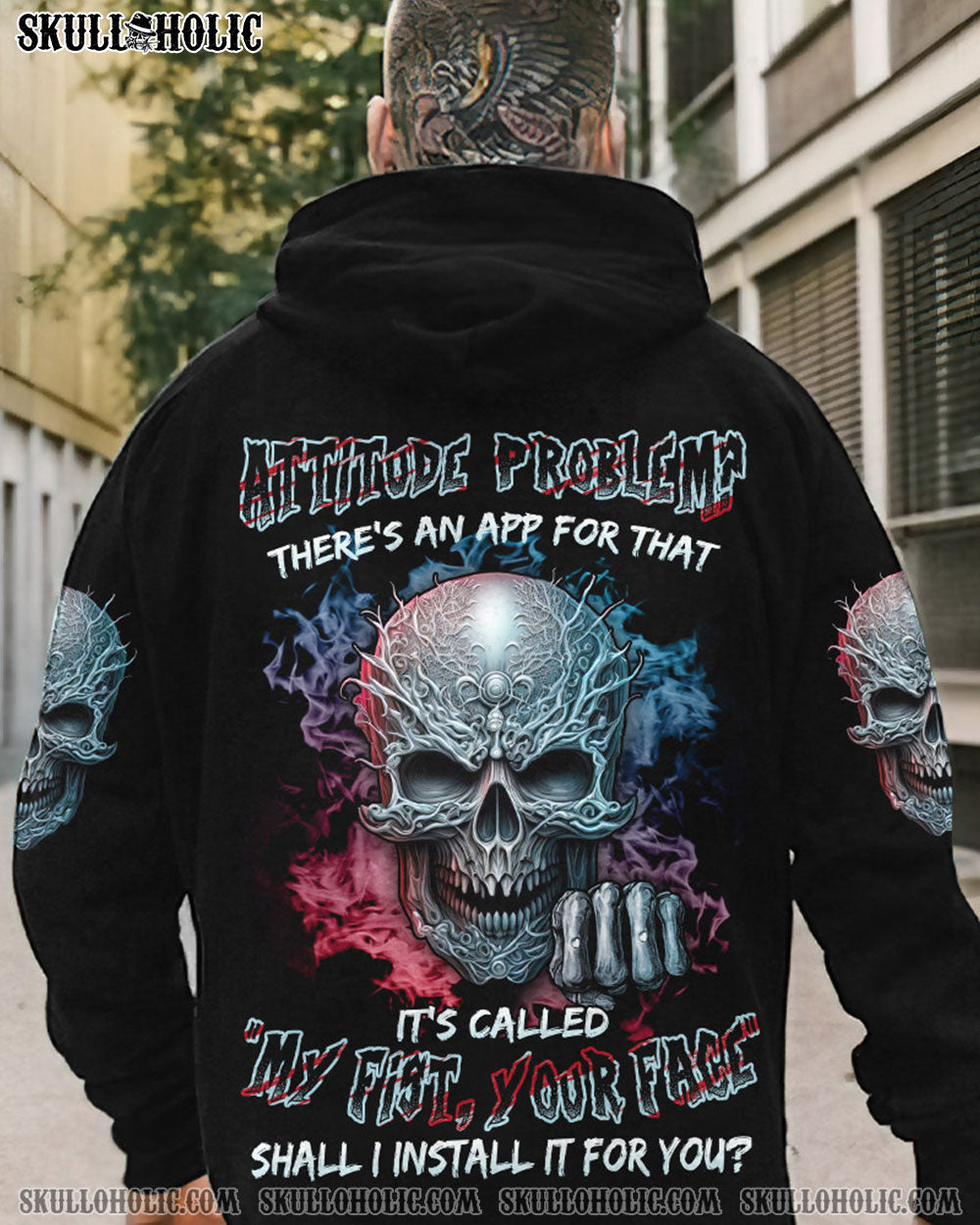 ATTITUDE PROBLEM MAD SKULL ALL OVER PRINT - TLNZ0304234