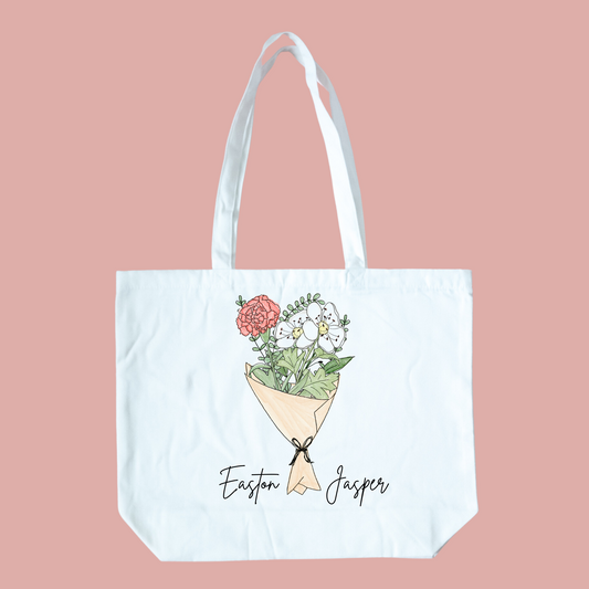 Wholesale | 1 pc | Birth Flower Tote Bag