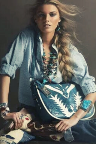Vogue magazine in southwestern turquoise jewelry