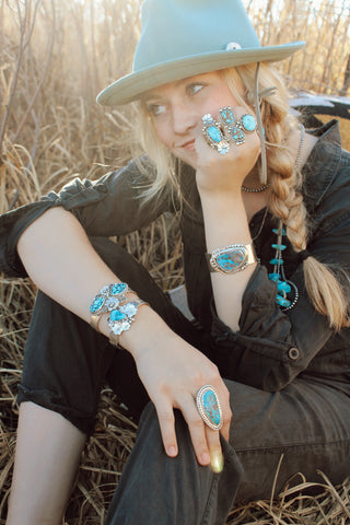 Villagrove Turquoise is known for it's hard density and sky blue color. As a Colorado Turquoise is a collector favorite.