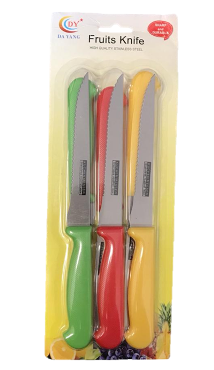 6 Piece Knife Set Assorted Colours Pink / Blue 6702 (Parcel Rate