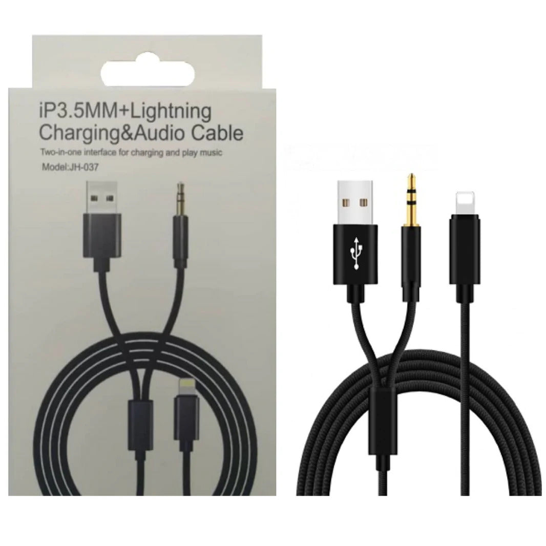 ''Lightning to USB-A & 3.5mm Headphone Jack Connector/Adapter ''''Two in One'''' (10 Count)''