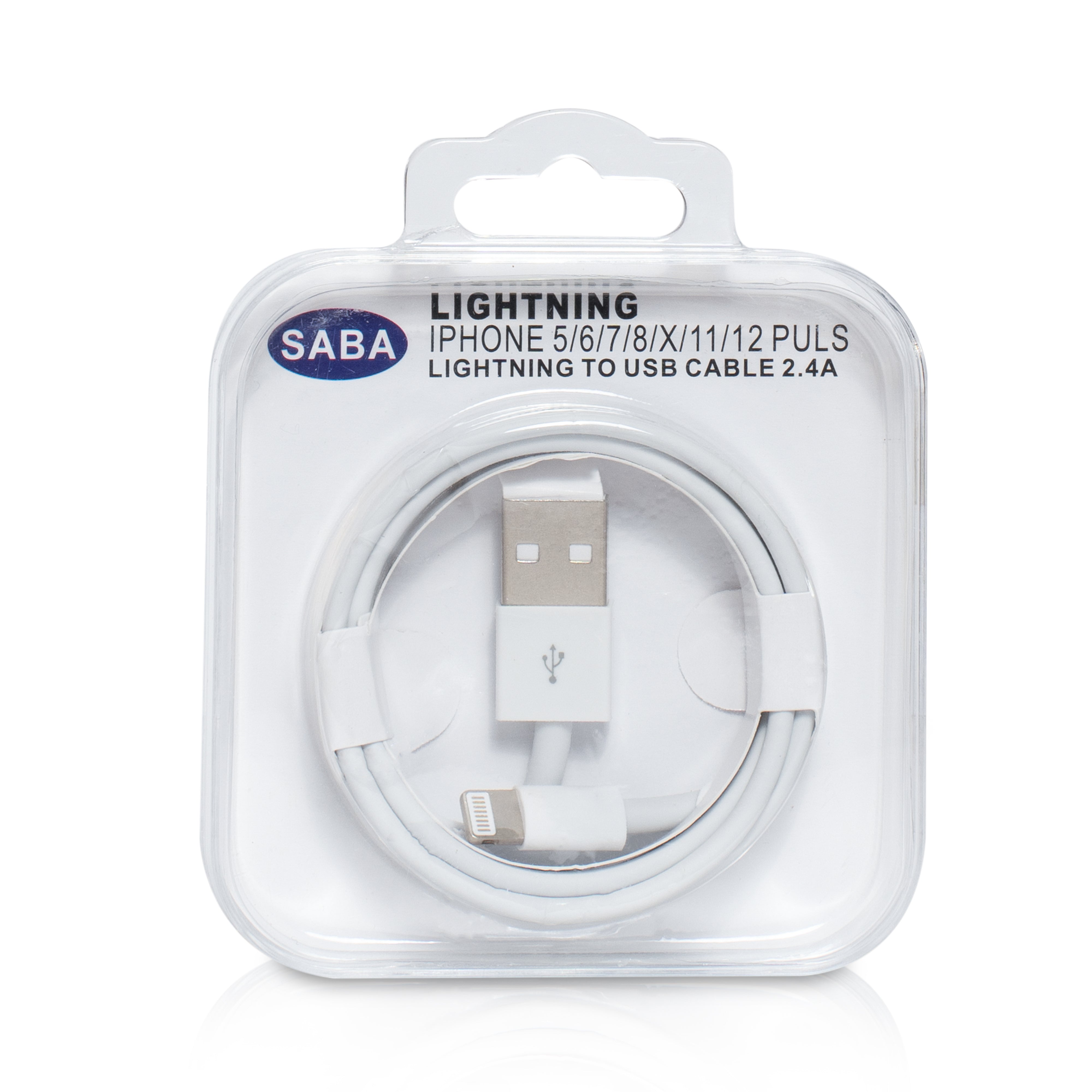 Cargador Doble USB-A 2.4 A Cable Lightning APOKIN PC913Y - Blanco