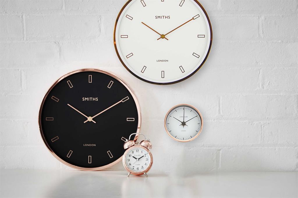 Smiths Clocks London. Modern Rose Gold Wall Clock 30cm (11.81") - timeframedclocks