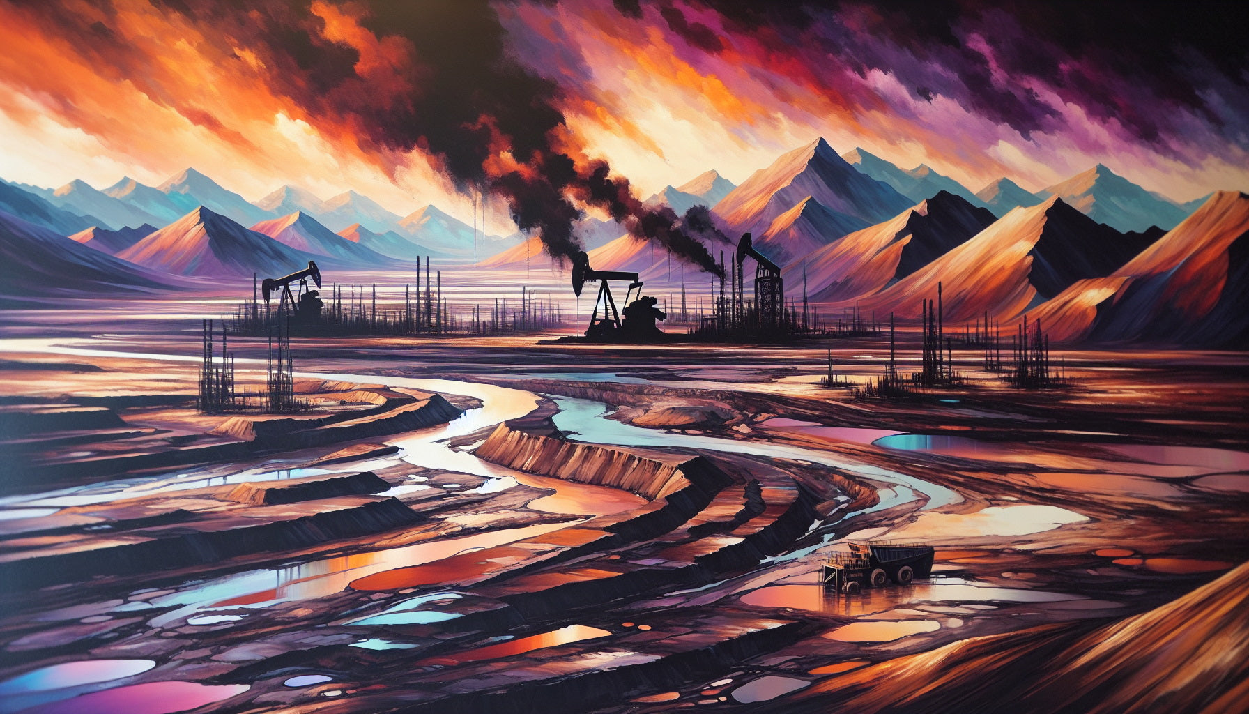 Artistic representation of Canada's oil sands