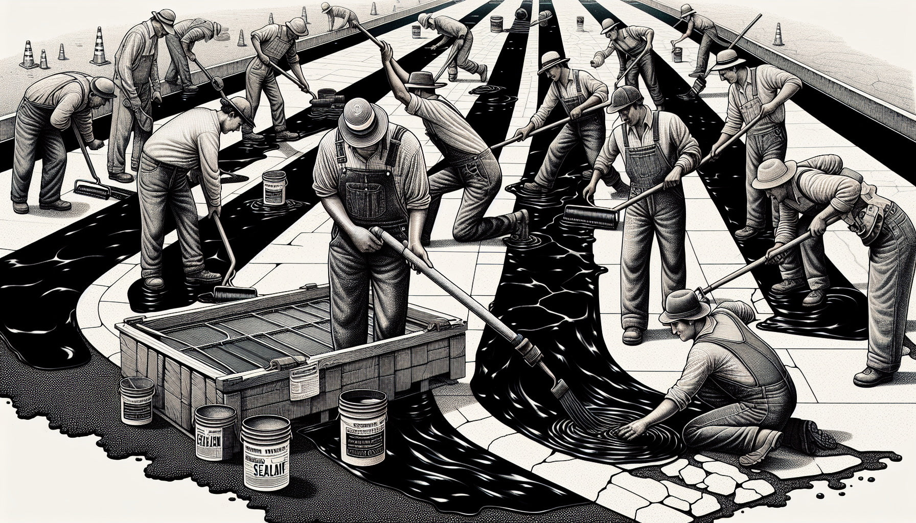 Illustration of water-resistant blacktop maintenance