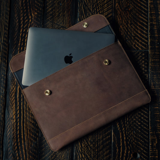 Leather laptop sleeve cover – Craft & Glory