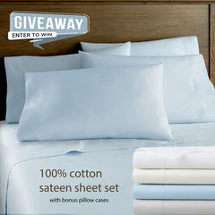 Cotton sateen sheet set
