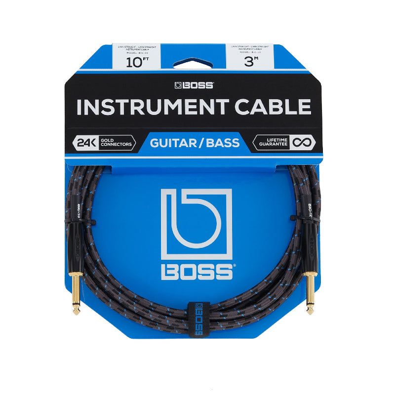 Boss BIC-10 Straight to Straight Instrument Cable - 10 foot | Musical Instruments Accessories | Musical Instruments. Musical Instruments: Accessories By Categories, Musical Instruments. Musical Instruments: Guitar & Bass Accessories, Musical Instruments. Musical Instruments: Instrument Cable, Musical Instruments. Musical Instruments: Instrument Cable & Connectors By Categories, Musical Instruments. Musical Instruments: Instrument Cable-1 | Boss
