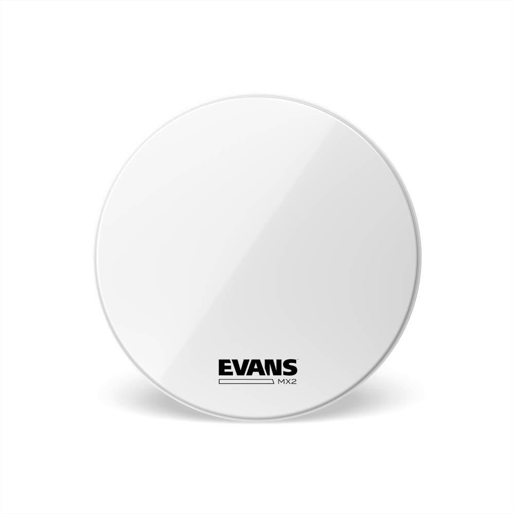 Evans BD20MX2W MX2 White Marching Bass Drumhead 20 inch