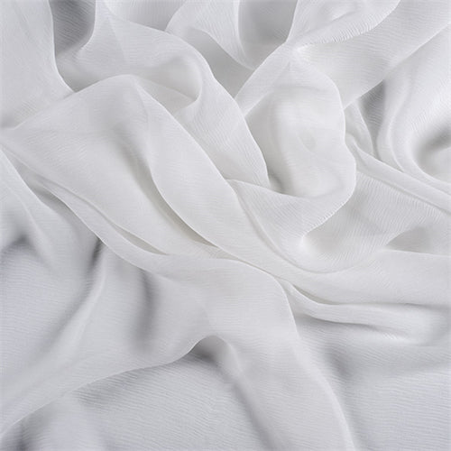 White 100% Silk Sheer Crinkle Chiffon Ribbon ( 4 Widths to choose