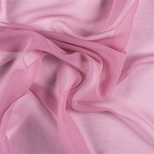 NY Designer Fabrics Rose Pink Iridescent Silk Chiffon Ic-073 Fabric