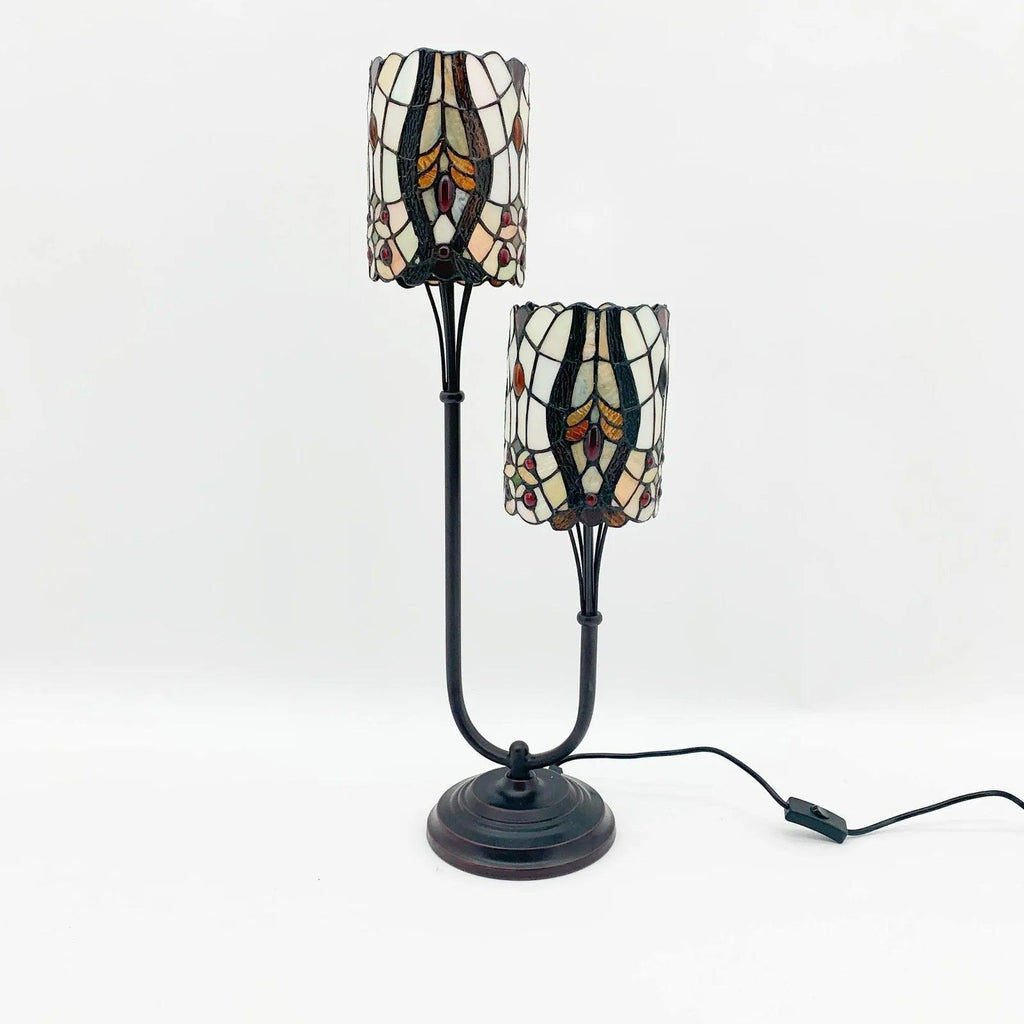 twin stem tiffany lamp