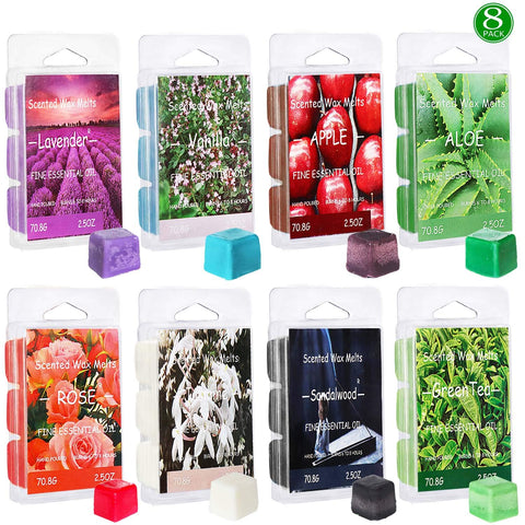Scented Wax Melts Wax Cubes - Wax Warmer Cubes/Tarts - Soy Wax Air  Freshener - Jasmine, Lavender, Bergamot, Pink Encounter, Blue Bell,  Strawberry