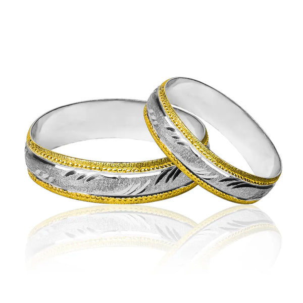 Argollas de matrimonio Olas Facetadas