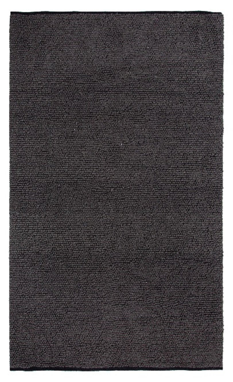 Marlow Black Solid Wool Cotton Contemporary Area Rug