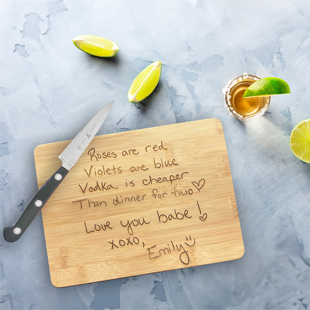 Bar Board Engraved with Handwriting for Husband or Boyfriend