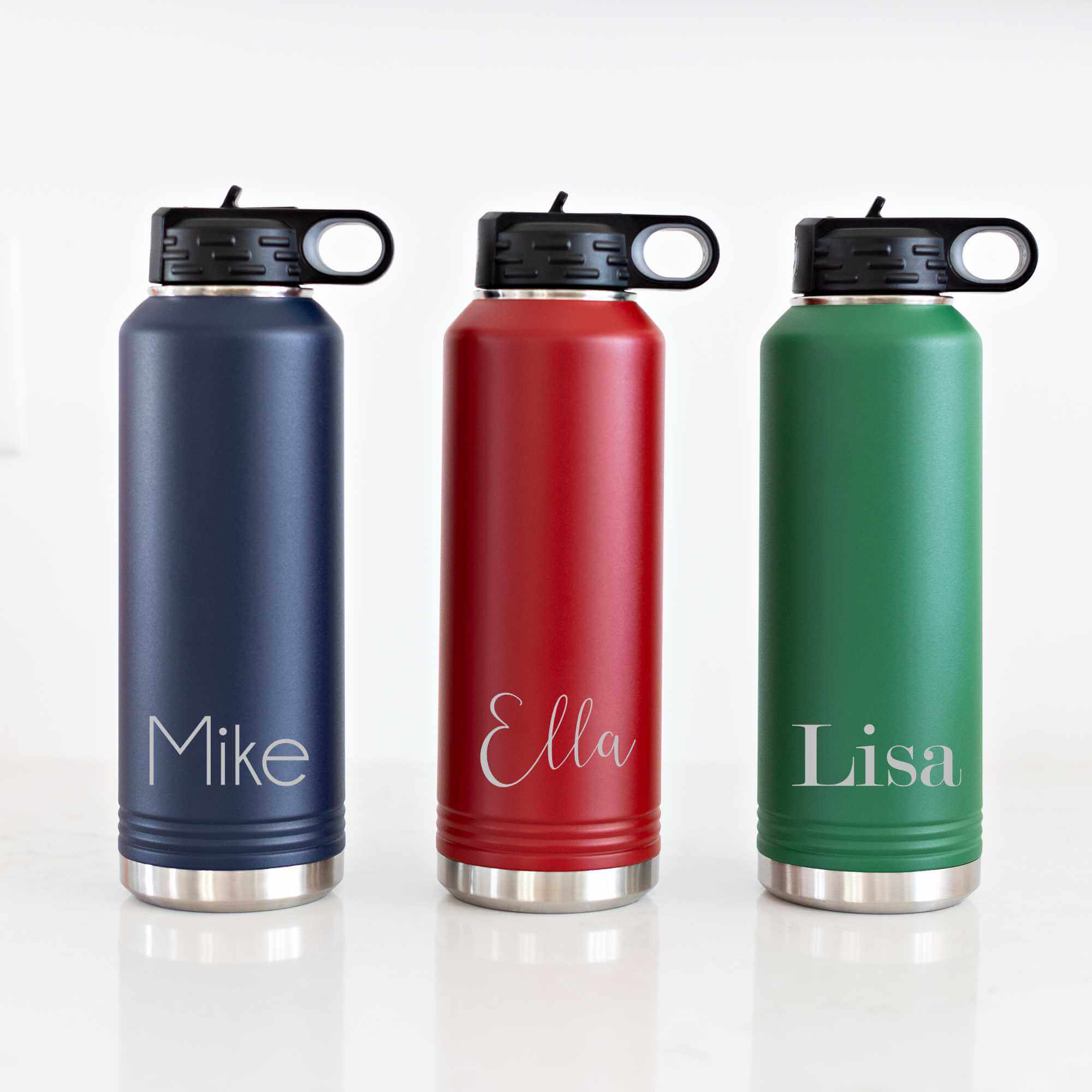 40 oz Insulated Steel Water Bottle with Name