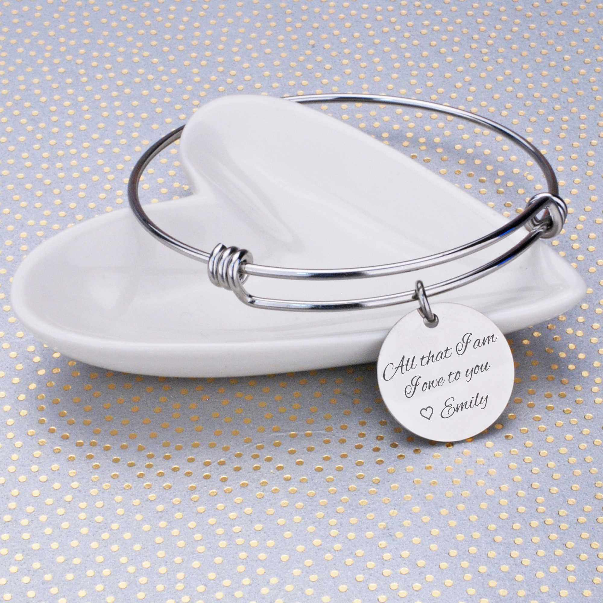 All That I Am I Owe to You - Adjustable Bangle Bracelet