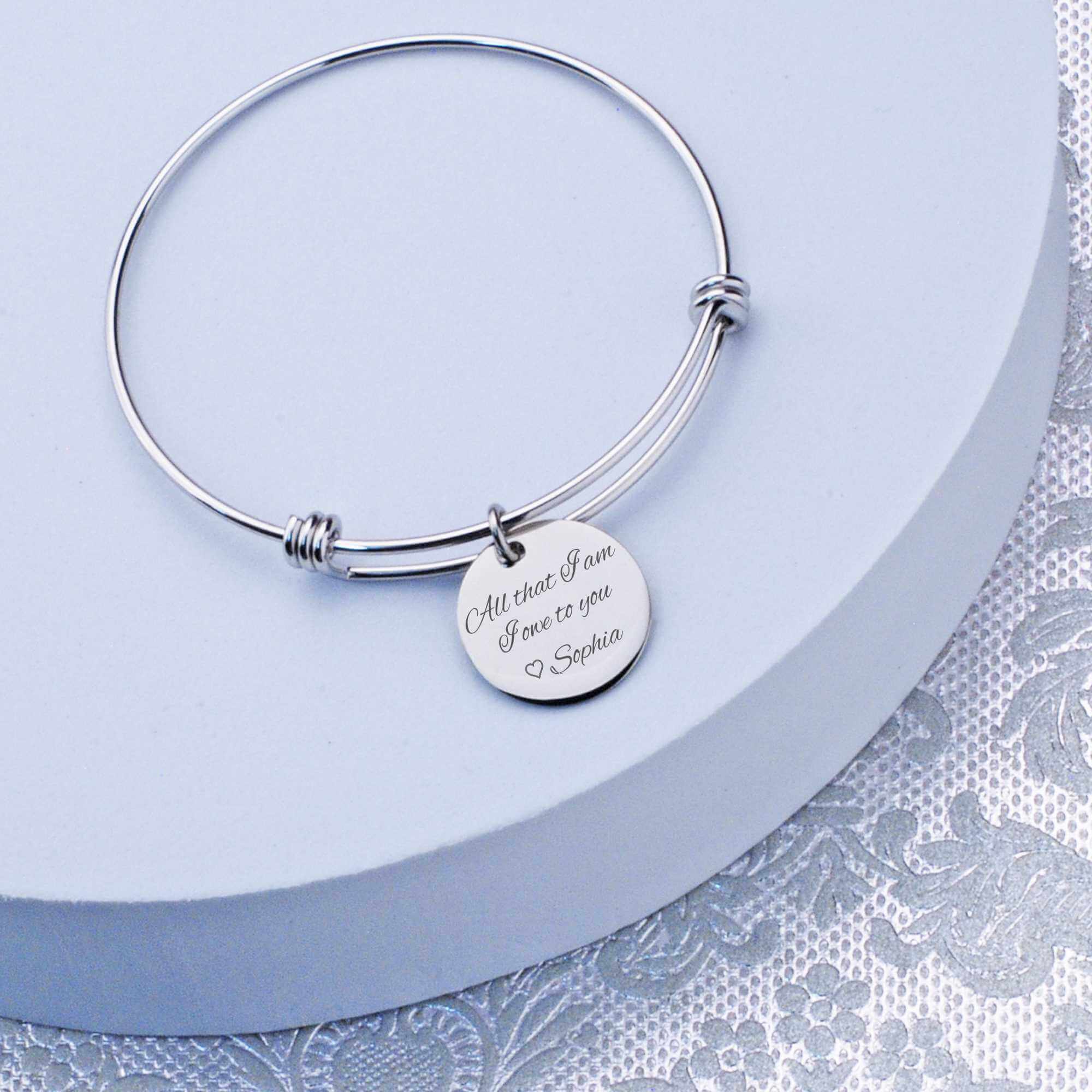 All That I Am I Owe to You - Adjustable Bangle Bracelet