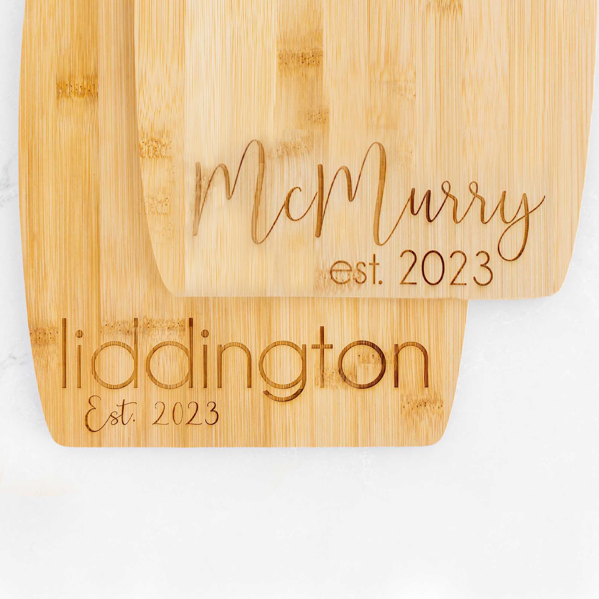 Personalized Bamboo Charcuterie Board with Name & Date - 9 x 12 inches