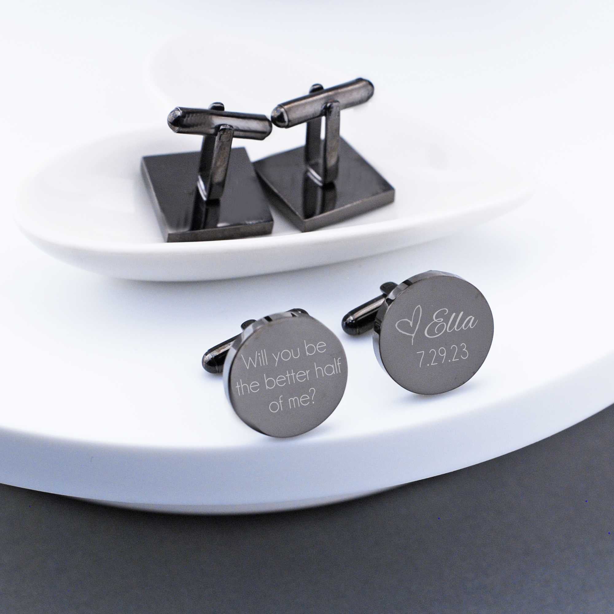 Cufflinks for the Groom - Will You Be The Better Half of Me?